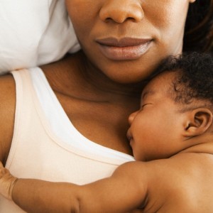 Mother holding baby