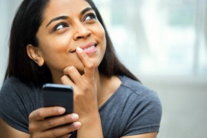 Beautiful woman using smartphone