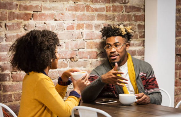 BLACK COUPLE TALKING