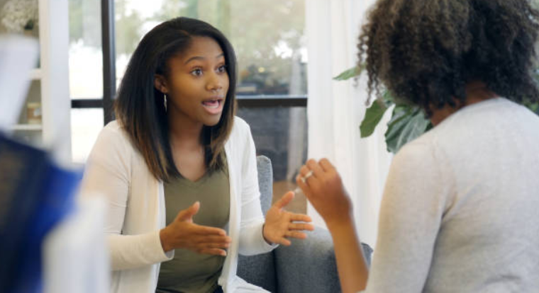 black women talking and fussing